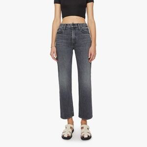 New MOTHER Superior The Rambler Flood Wide-Leg Jeans Outta Sight Black Grey 29